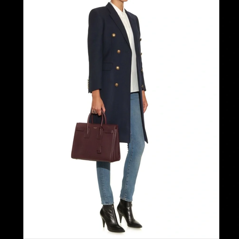 Saint Laurent Burgundy Baby Sac De Jour